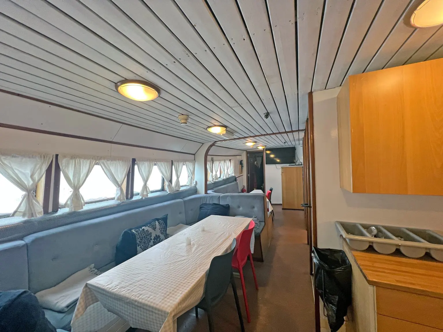 inside of a yacht in Greenland